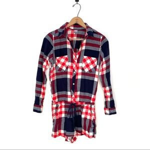 Aerie | Plaid Flannel Romper Pajamas